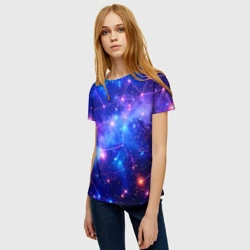 Женская футболка 3D Неоновые созвездия космоса - фото 2