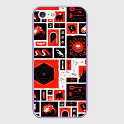 Чехол для iPhone 5/5S матовый Dungeons and dragons pattern