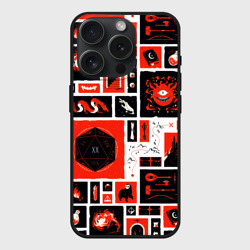 Чехол силиконовый для Apple iPhone 15 Pro матовый Dungeons and dragons pattern