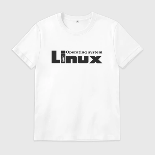 Мужская футболка хлопок с принтом Система linux свободный код, вид спереди #2