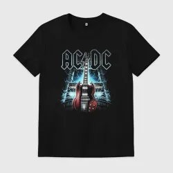 Мужская футболка хлопок AC DC Guitar