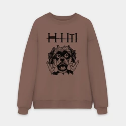Мужской свитшот oversize без начеса хлопок HIM - rock dog