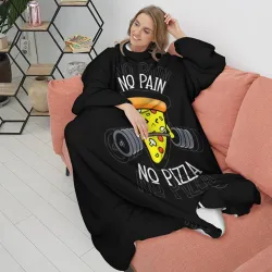 Плед с рукавами No pain - no pizza  - фото 2