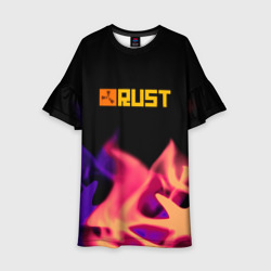 Детское платье 3D RUST neon fire