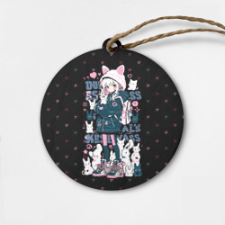 Деревянная игрушка круг Chiaki Nanami Neko 