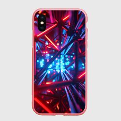 Чехол для iPhone XS Max матовый Неоновые трубки