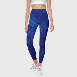 Леггинсы 3D Синяя топография - фото 2