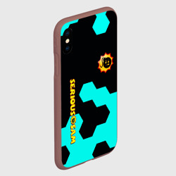 Чехол для iPhone XS Max матовый Serious Sam hexagon blue - фото 2