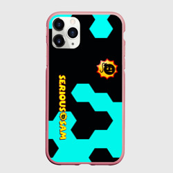 Чехол для iPhone 11 Pro Max матовый Serious Sam hexagon blue