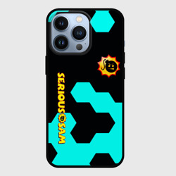 Чехол для iPhone 13 Pro Serious Sam hexagon blue