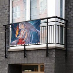Флаг-баннер Touhou Project Фудзивара но Моко с огнём - фото 2