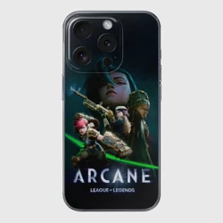 Чехол для iPhone 15 Pro силиконовый с защитой камеры Герои Аркейн 2 сезон