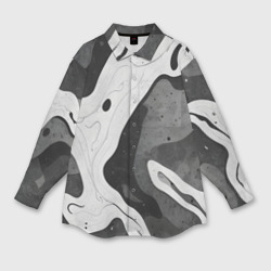 Женская рубашка oversize 3D Камуфляж темный