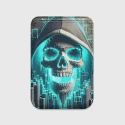 Картхолдер Magsafe магнитный Скелет в балахоне - граффити кибер-хакер