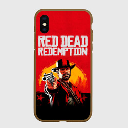 Чехол для iPhone XS Max матовый Red Dead Redemption - cowboys 