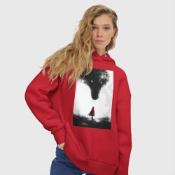 Женское худи Oversize хлопок Красная шапочка и волк - фото 2