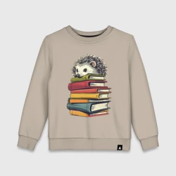 Детский свитшот хлопок Ёжик на книгах