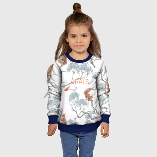 Детский свитшот 3D с принтом Уральский паттерн лес, фото #4