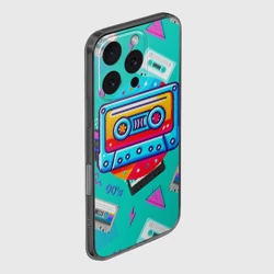 Чехол для iPhone 16 Pro силиконовый с защитой камеры Кассеты и надпись 90s - фото 2