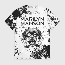 Мужская футболка 3D Marilyn Manson - рок пес