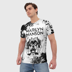 Мужская футболка 3D Marilyn Manson - рок пес - фото 2
