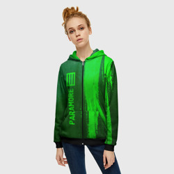 Женская толстовка 3D на молнии Paramore - green gradient по-вертикали - фото 2