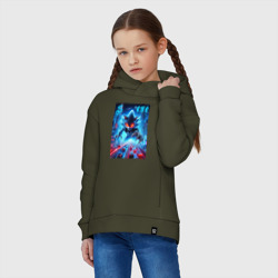 Детское худи Oversize хлопок Hedgehog in neon metropolis - ai art - фото 2