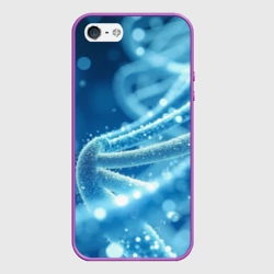 Чехол для iPhone 5/5S матовый Днк в синем свечении