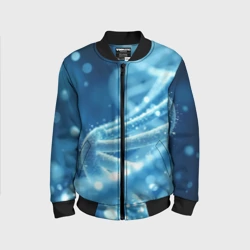 Детский бомбер 3D Днк в синем свечении