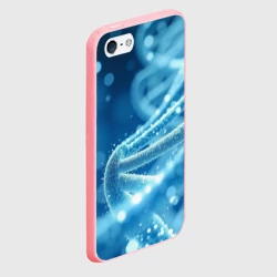 Чехол для iPhone 5/5S матовый Днк в синем свечении - фото 2