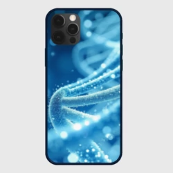 Чехол для iPhone 12 Pro Днк в синем свечении