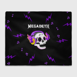 Плед 3D Megadeth неоновый череп