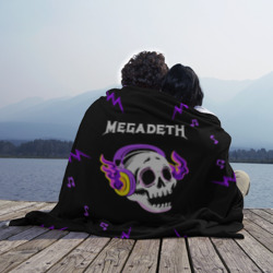 Плед 3D Megadeth неоновый череп - фото 2