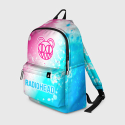 Рюкзак 3D Radiohead neon gradient style по-центру