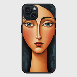 Чехол силиконовый для Apple iPhone 15 матовый Вдохновлено Модильяни