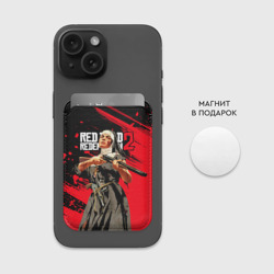 Картхолдер Magsafe магнитный Red Dead Redemption 2 - монахиня с оружием в руках - фото 2