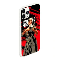 Чехол для iPhone 11 Pro Max матовый Red Dead Redemption 2 - монахиня с оружием в руках - фото 2