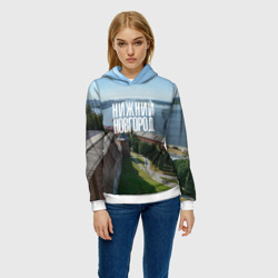 Женская толстовка 3D Нижний Новгород на слиянии рек Волги и Оки - фото 2