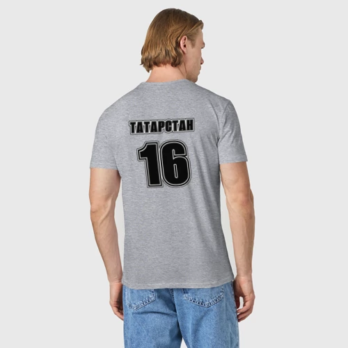 Мужская футболка хлопок с принтом Татарстан 16, вид сзади #2