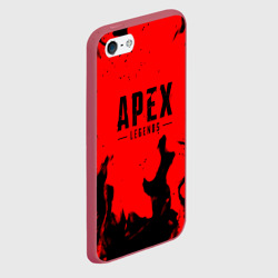 Чехол для iPhone 5/5S матовый Apex legends fire steel - фото 2
