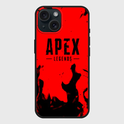 Чехол силиконовый для Apple iPhone 15 матовый Apex legends fire steel