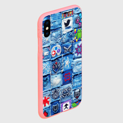 Чехол для iPhone XS Max матовый Геймерские символы на пэчворк - фото 2