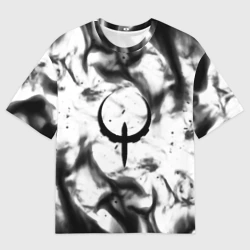 Женская футболка oversize 3D Quake fire black