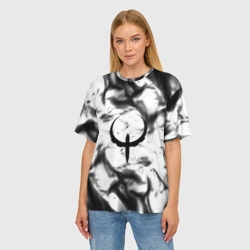 Женская футболка oversize 3D Quake fire black - фото 2