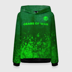 Женская толстовка 3D Gears of War - green gradient посередине