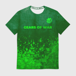 Мужская футболка 3D Gears of War - green gradient посередине