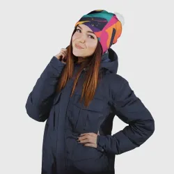 Шапка 3D c помпоном Космос яркая абстракция - фото 2
