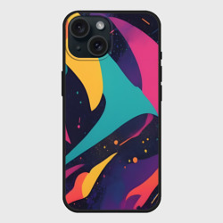 Чехол силиконовый для Apple iPhone 15 матовый Космос яркая абстракция
