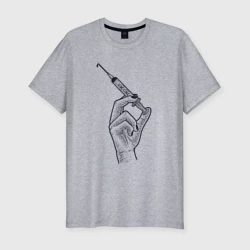 Мужская футболка хлопок Slim Шприц с вакциной