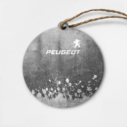 Деревянная игрушка круг Peugeot - grey gradient посередине